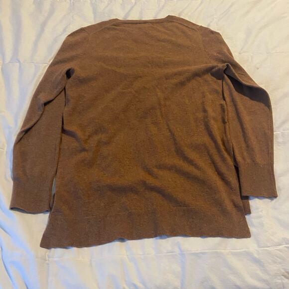 J Crew Sweater Small NEW Tan V Neck Wool Blend Tunic Re-Imagined - Picture 12 of 16